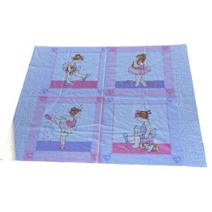 Daisy Kingdom Ballerina Babies #4342 4 Block Pillow Panel Glitter Pastel 36x46